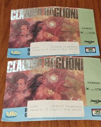 2 ticket concerto Claudio Baglioni anno 1991