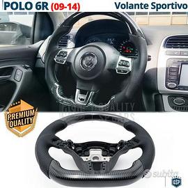 VOLANTE Sportivo per VW POLO 6R Carbonio e Pelle