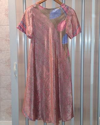 Vestito Curvy Donna Maniche Corte in Rayon indiano