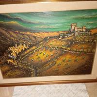 Glauco Rossi - Paesaggio di Narni ( 1975 ) Olio su