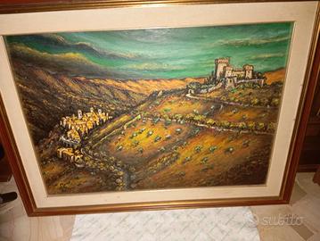 Glauco Rossi - Paesaggio di Narni ( 1975 ) Olio su