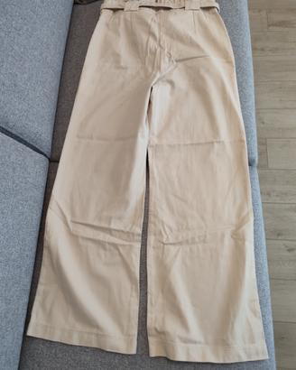 Pantaloni palazzo Trendyol beige vita alta