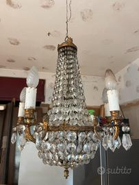Lampadario in cristallo stile Impero 5 luci