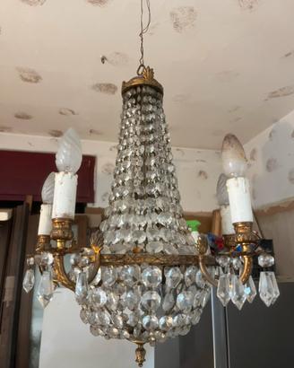 Lampadario in cristallo stile Impero 5 luci