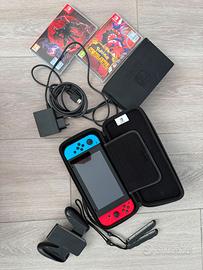 Nintendo Switch + 2 Giochi + Joycon + 256GB