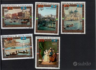 Francobolli Gabon Alto Volta usati