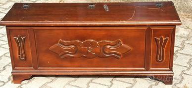 Cassapanca stile liberty, antica in noce