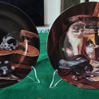 Coppia piatti GATTI porcell. ingl. KITTENS cm.26
