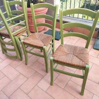 Tavolo in legno con mattonelle Vietri + 4 sedie