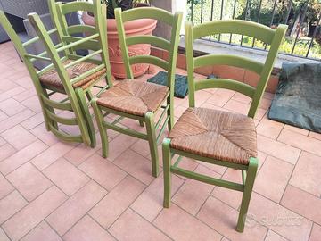 Tavolo in legno con mattonelle Vietri + 4 sedie