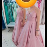 abito da damigella rosa cipria taglia S o L 