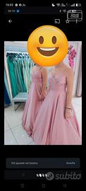 abito da damigella rosa cipria taglia S o L 