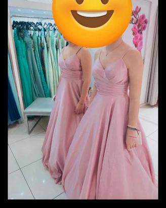 abito da damigella rosa cipria taglia S o L 