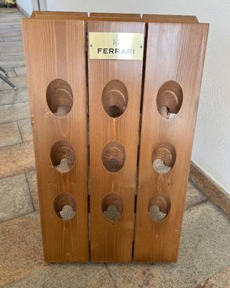 PORTABOTTIGLIE SCAFFALE PUPITRE IN LEGNO FERRARI
