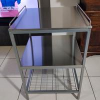 carrello con ruote ripiano inox 