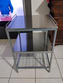 carrello con ruote ripiano inox 