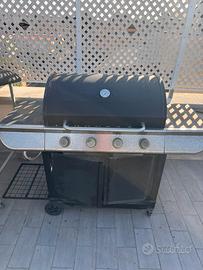 Barbecue a gas 4 fiamme 2 griglie