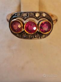 ANELLO LIBERTY TRILOGY CON 3 TORMALINE E DIAMANTI