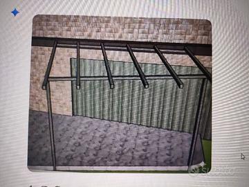 pergola addossata al muro in ferro zincato