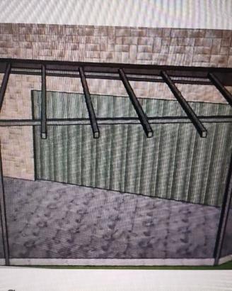 pergola addossata al muro in ferro zincato