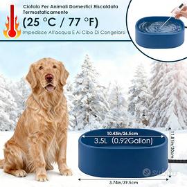 Ciotola acqua riscaldata cane gatto galline ecc