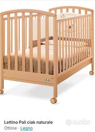 lettino Pali ciak naturale con materasso 