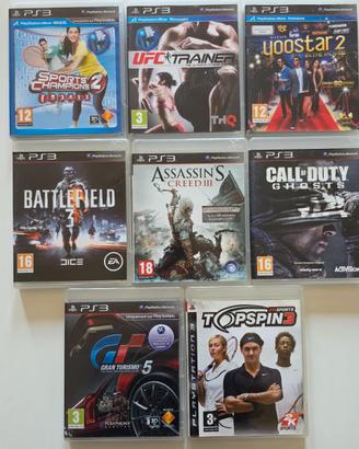 Lotto 8x Giochi PS3 PlayStation 3 Mix Genere