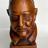 Scultura in legno Papa Giovanni XXIII – busto arti