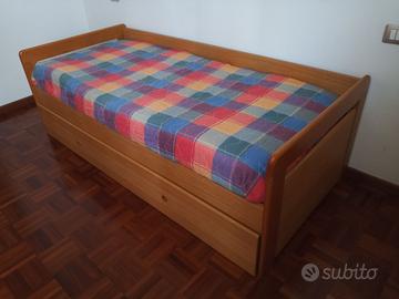 Letto singolo con cassetto secondo letto
