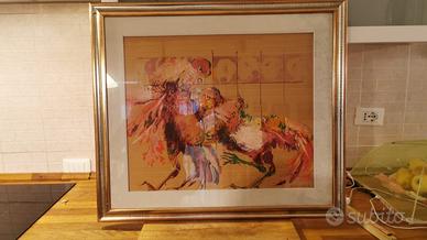 Coppia di quadri serigrafia su legno-Ambrogio'71-