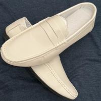 Mocassino bianco classico uomo 41 nuovo ecopelle