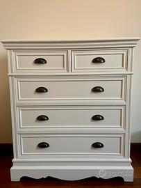 Cassettiera in legno bianca 85 X 39,5 X 94,5 h