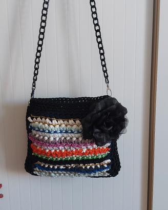 Borsetta a righe multicolore 