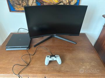 postazione gaming completa:PS4+Monitor+pad