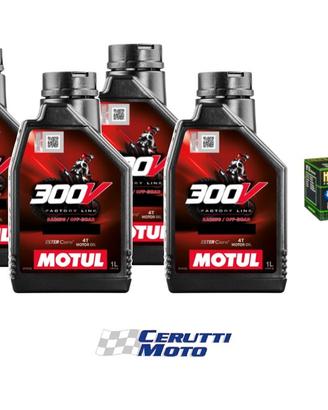 Tagliando 4 litri motul 300V con filtro