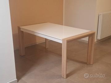 tavolo 160x90 piano in vetro allungabile