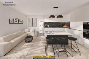 Piano terra abitativo con 3 ingressi su 2 livelli