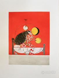 Gram Sutherland  - The Flea - Acquatinta a colori