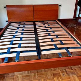 Letto Matrimoniale in Legno - Doppia Rete a Doghe