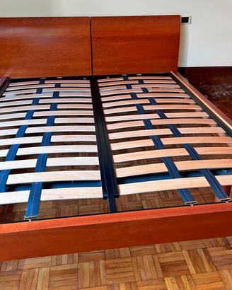 Letto Matrimoniale in Legno - Doppia Rete a Doghe