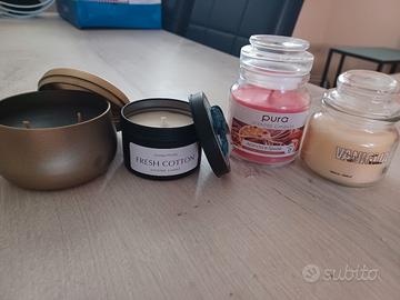 4 candele profumate con contenitore 