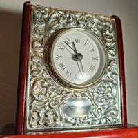 💎 Orologio da tavolo in legno e argento 💎