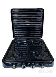 FORNELLO A GAS 4 FUOCHI DA CAMPEGGIO CON COPERCHIO