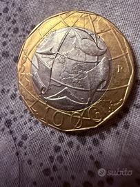 Moneta 1000 lire del 1997  con i confini errati.