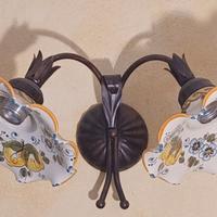 Applique 2 lampadine ceramica di Caltagirone