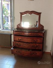 Mobile antico con specchiera e piano in marmo
