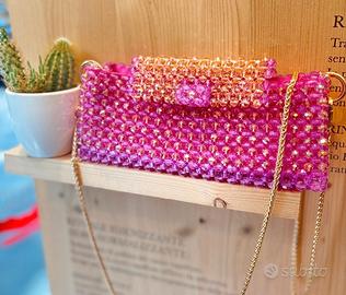 Crystal bag - Borsa in cristalli rosa Handmade 🩷