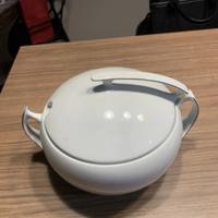 Set porcellana bavaria bianca rifiniture nere