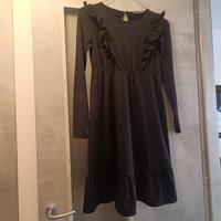 Vestito premaman nero con rouches