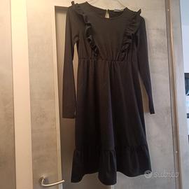 Vestito premaman nero con rouches